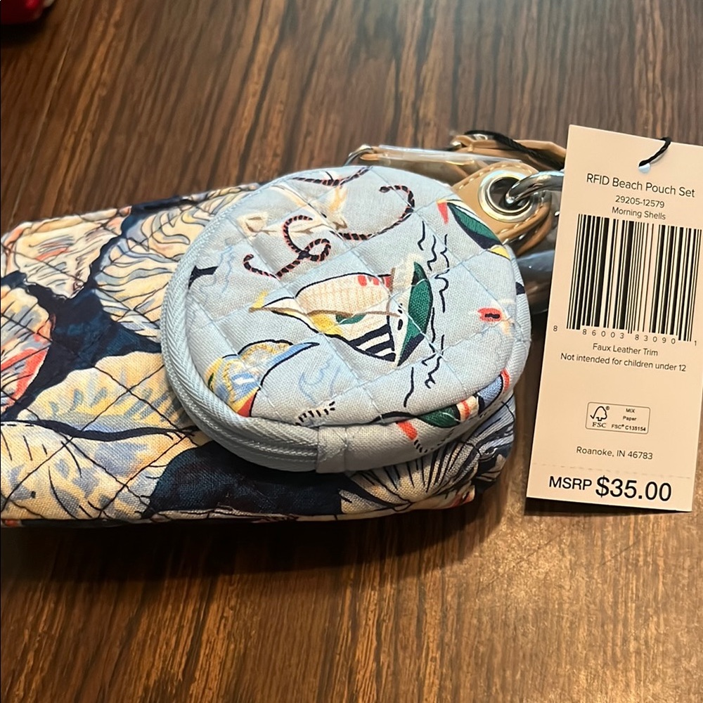 Blue and White Beach Pouch Set by Vera Bradley brand new